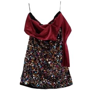 A. Calin Flying Tomato Women's Black And Pink Sequins Swiftie Dress Size L